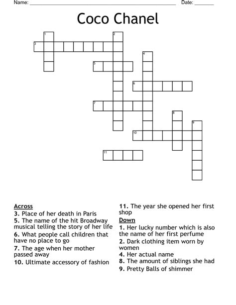 Chanel perfume crossword answer